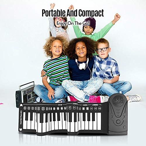Sunydog-49 Touches Roll Up Piano Pliable Portable Hand Roll Piano avec Haut-Parleur intégré pour Enfants/Adultes/débutants - Les Beatles, Paul McCartney, John Lennon, RIngo Starr, George Harrison Sunydog-49 Touches Roll Up Piano Pliable Portable Hand Roll Piano avec Haut-Parleur intégré pour Enfants/Adultes/débutants – Image 4