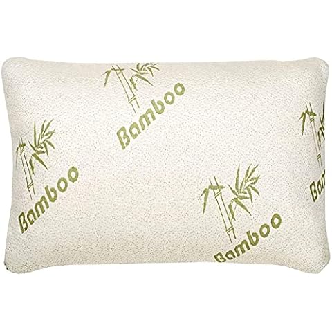 SK MERCHANDISE Bamboo Pillow Hollowfibre Filled, Comfort and Soft Pillow - Hypoallergenic Bed Pillow - 1 Pack Cover