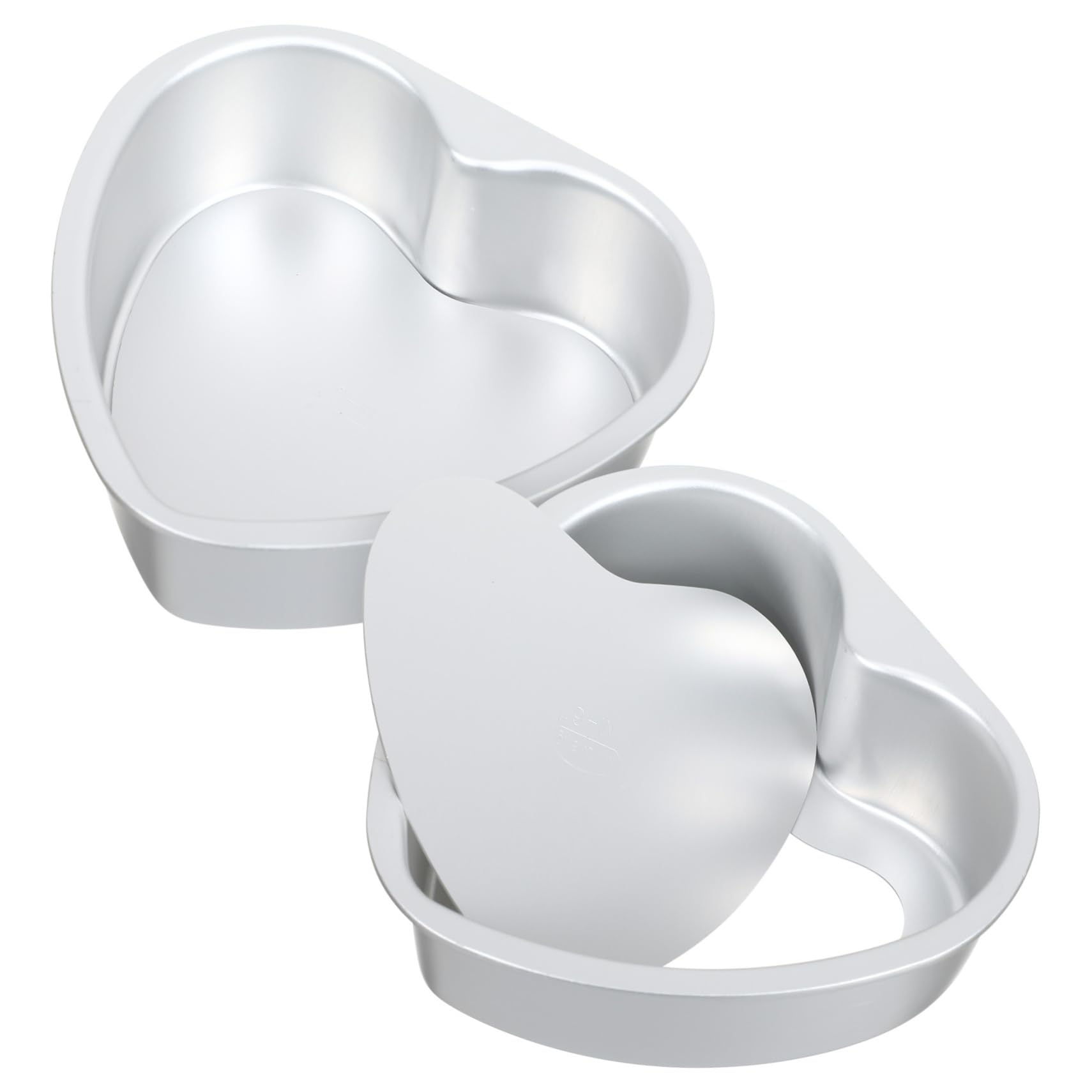 Unomor Heart-shaped Cake Molds Non-stick Baking Pans 2-piece Set Aluminum Alloy Easy to Use for Home Bakery