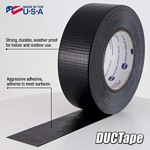 Image of Intertape Polymer Group IPG JobSite DUCTape, Colored Duct Tape, 1.88 inch x 20 yd, Black (Single Roll) (Pack of 12)