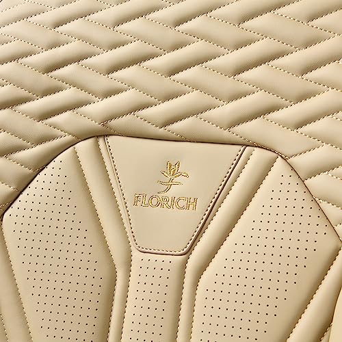 Image of FLORICH Seat Covers for Cars, Waterproof Seat Covers, Leather Car Seat Covers 2 Pack, Universal Seat Cushion Protector for Most Cars Trucks SUV-Beige