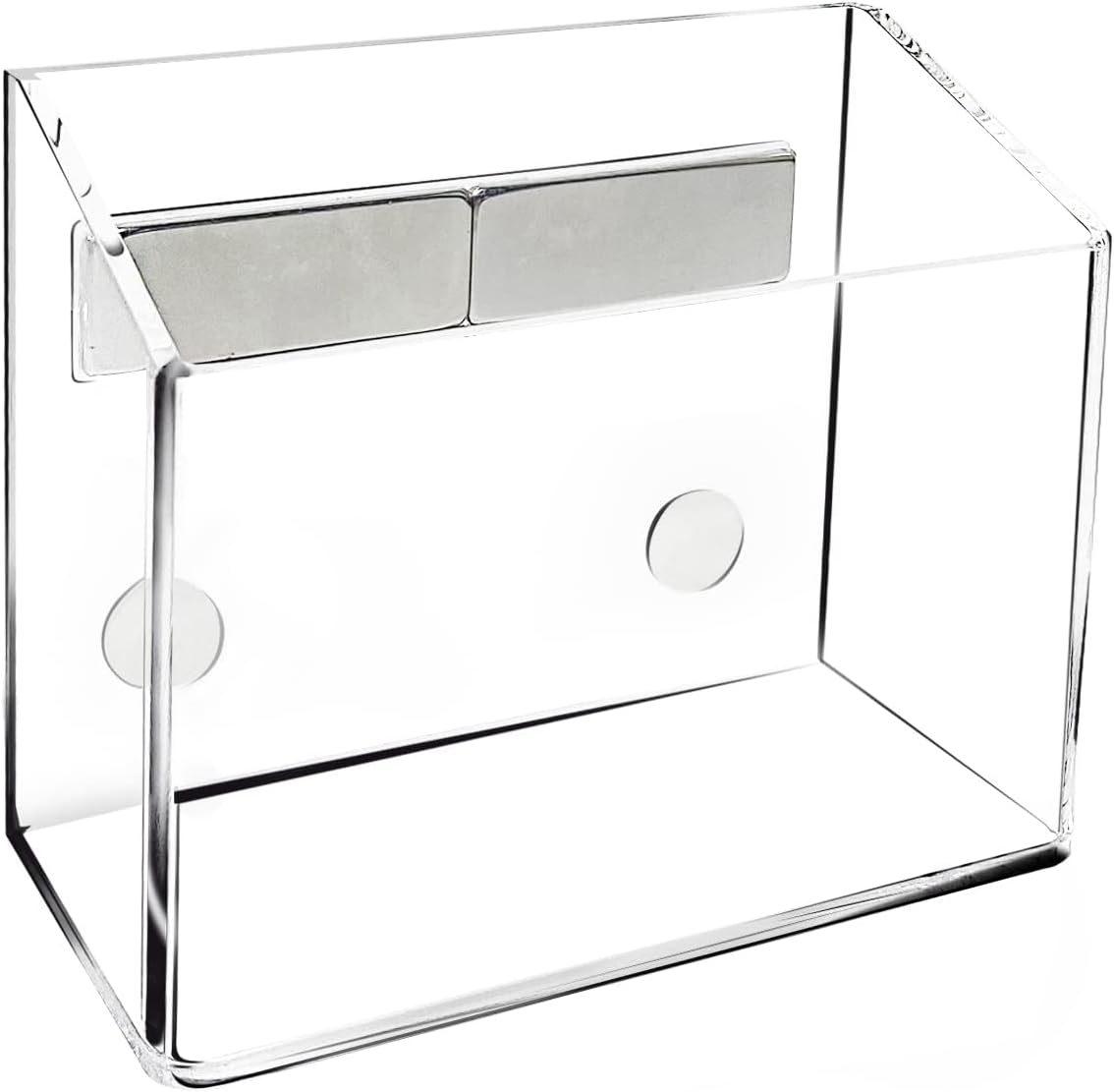 Simetufy Magnetic Glass Whiteboard Accessory Holder for Markers, Pens, Pencils - Fridge, Lockers, Whiteboards - Transparent, 1 Pack