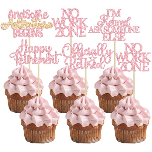 Decoración para cupcakes de jubilación oficial y adornos de repostería para despedida