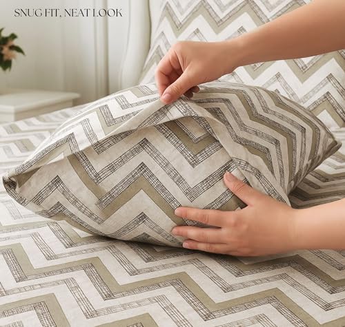 Image of VAS COLLECTIONS Cloud Cotton Double Bedsheet 180 TC | Soft & Breathable Cotton Bedding Set with 2 Pillow Covers | Elegant Floral Printed Bed Sheet for Bedroom & Home | 90x90 Inches (Grey Shade)