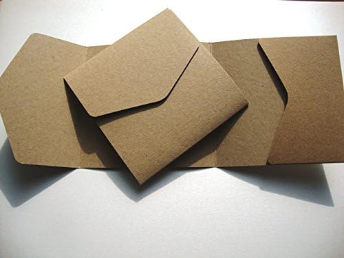 5x5 Square Pocketfold Wallet Invitations, Recycled Eco Kraft 280gsm with Envelopes by Cranberry Card Company (50)