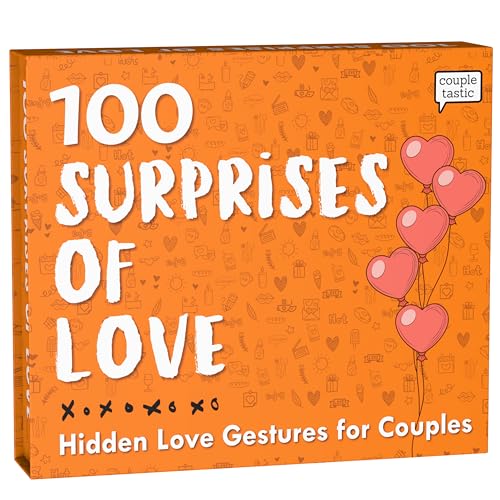 100 Surprises of Love - Game for Couples - Gift for Wedding Anniversary of Husband and Wife, Him and Her - Boyfriend or Girlfriend Valentines Present - Birthday Gift for Married Couples - Couple Game
