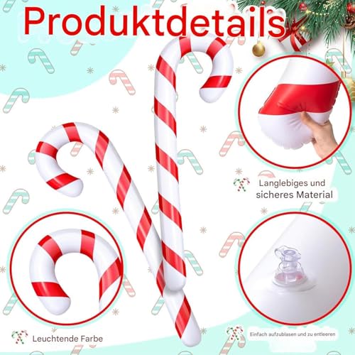 Canne à sucre de Noël gonflable, l'astuce pour décorer sans effort le jardin - 6