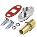 T3 / T4 Turbocharger Billet Aluminum Oil Drain Fitting 5/8 inches + Gasket & Bolts + 5/8 inches NPT Hose Adapter