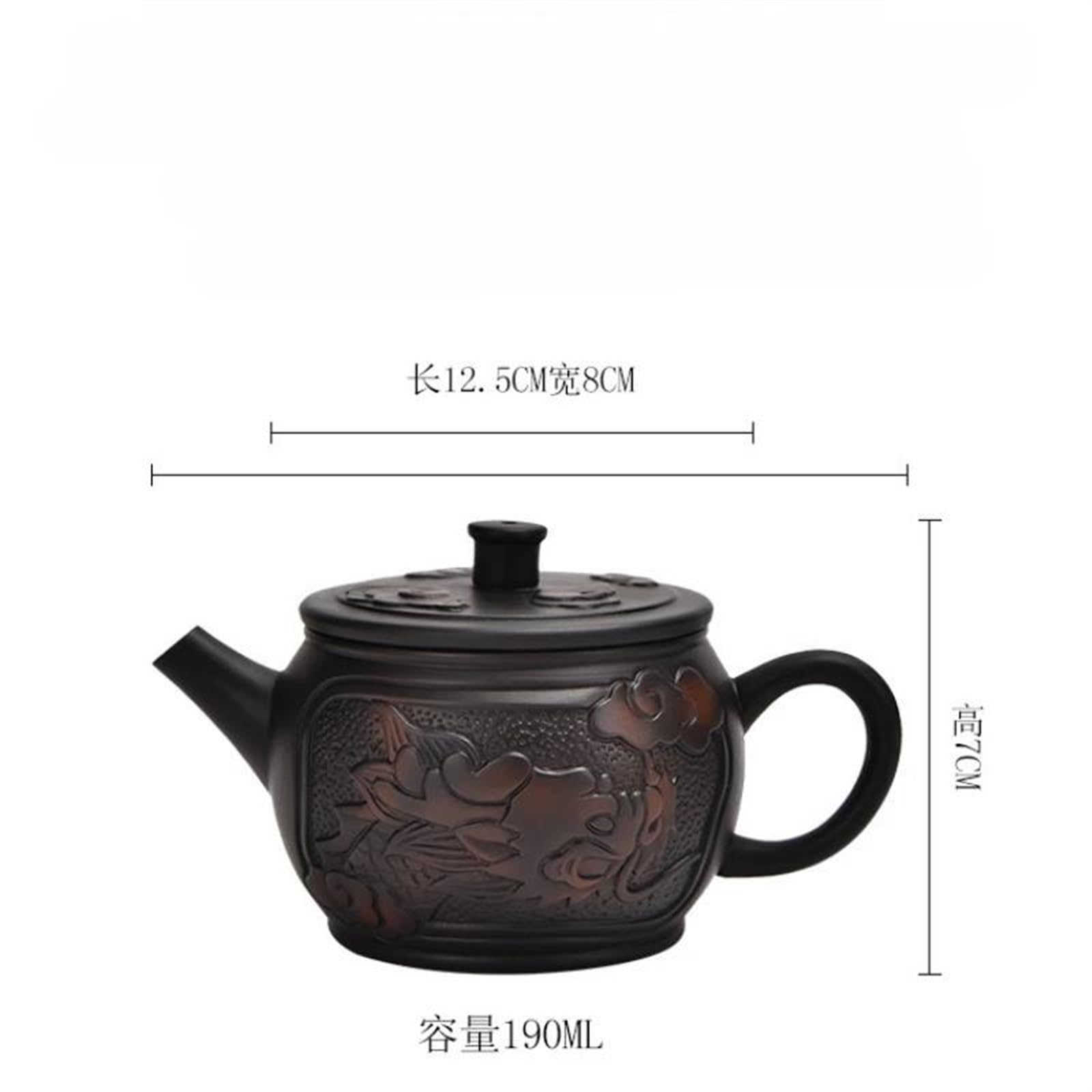 Zestaw do herbaty popołudniowej, chiński zestaw do herbaty Yixing, fioletowy dzbanek z piaskiem, czarny, 190 ml, zestaw do herbaty Kung Fu, do biura i domu