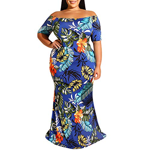 WINWINTOM Vestidos Flores Mujer Tallas Grandes Manga Larga Casual Bohemios 2020 Vestido de Noche de Coctel de Fiesta en Oferta Ropa Falda