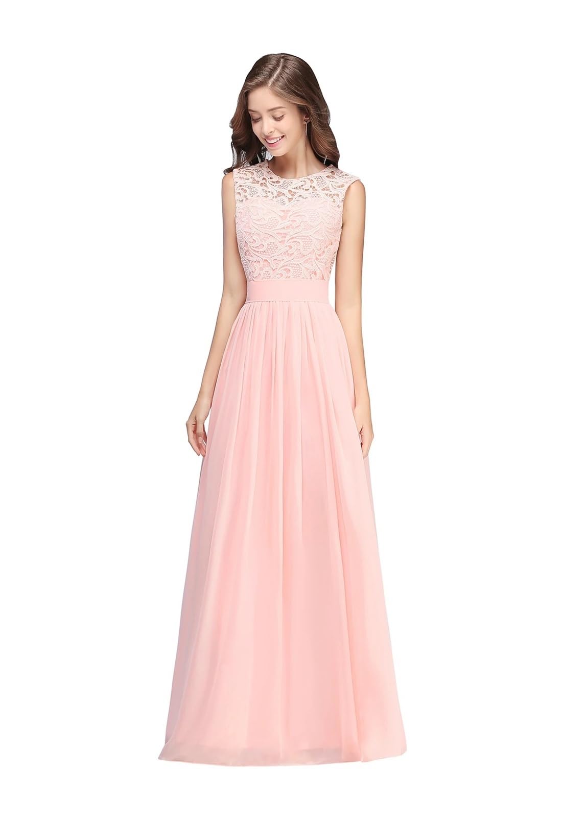 Vestido Dama de Honor Vestido de Dama Honor Encaje, Escote corazón y Cremallera Superior Acolchada Ganchillo en la Espalda, for Ocasiones Especiales for Boda para la Boda
