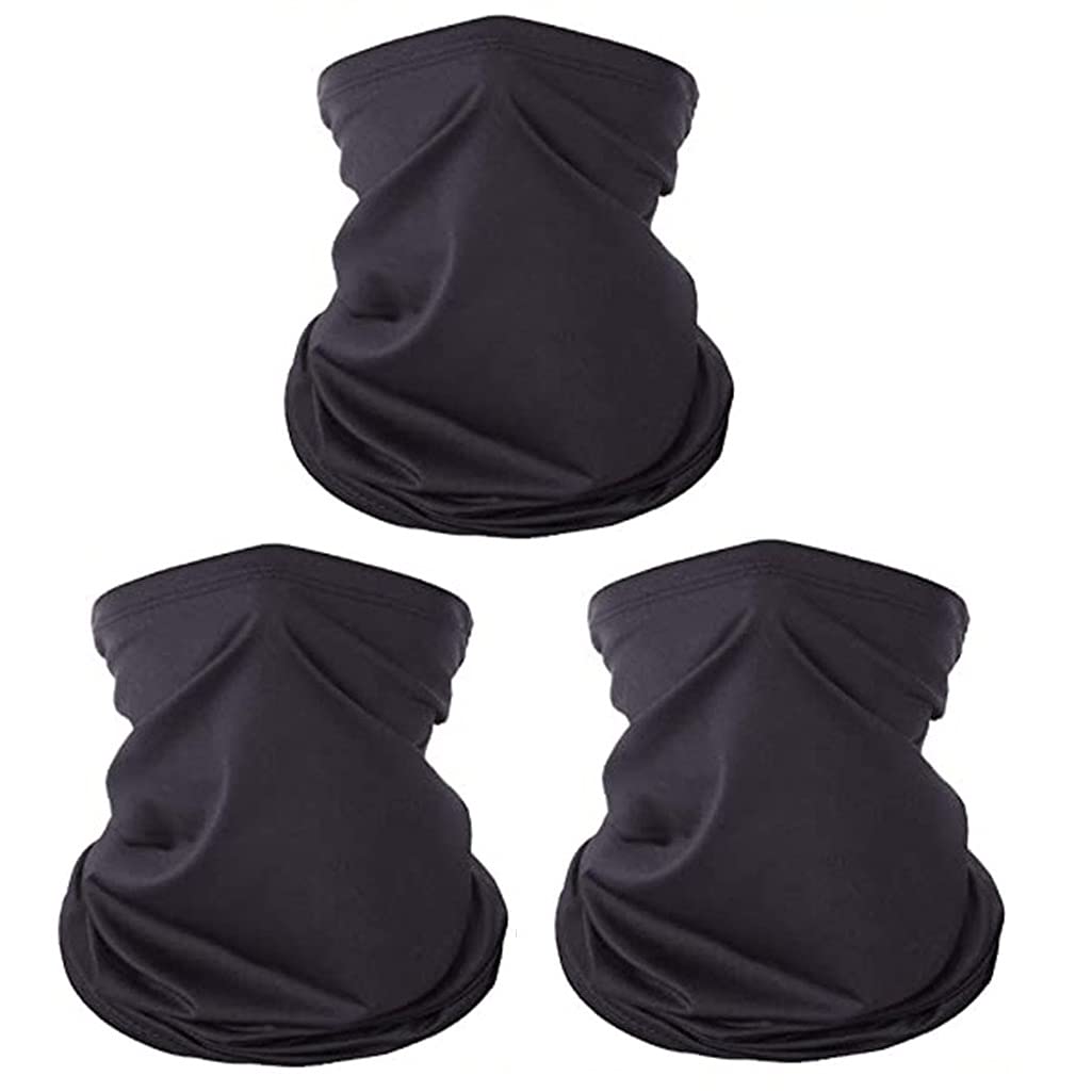 3pcs Sun UV Protection Face Bandana Kit Neck Gaiter, Reusable Washable Cloth Half Scarf Outdoor Cycling Motorcycle Balaclava for Men Women