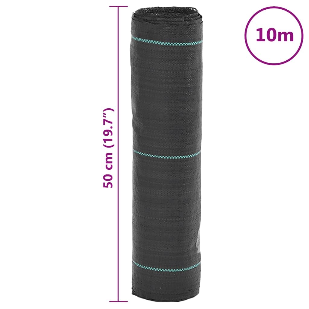 Unkrautvlies Schwarz 0,5x10 m PP Gartenvlies wasserdurchlässig für Hochbeet und Garten mit UV-stabiler Unkrautbekämpfungsfolie zur Pflanzenpflege