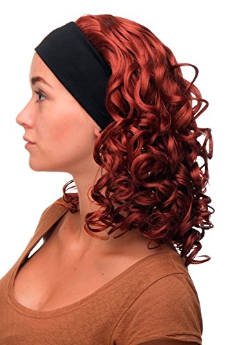 WIG ME UP - Parrucca Donna Fascetta(fissa) Voluminosa Chioma Ricciuta Lunga fino alle Spalle Rosso Rosso ramato BRO-704-350