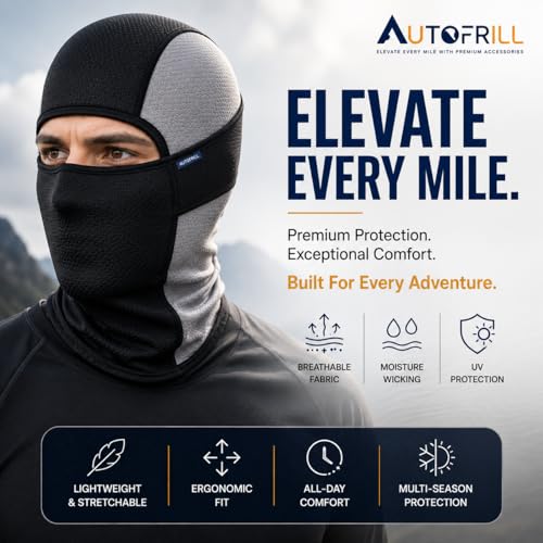 Image of AUTOFRILL Balaclava for Men - Full face mask for Bikers Helmet Liner & Head Cover for Men Breathable Mask for Motorcycle Riding & Cycling