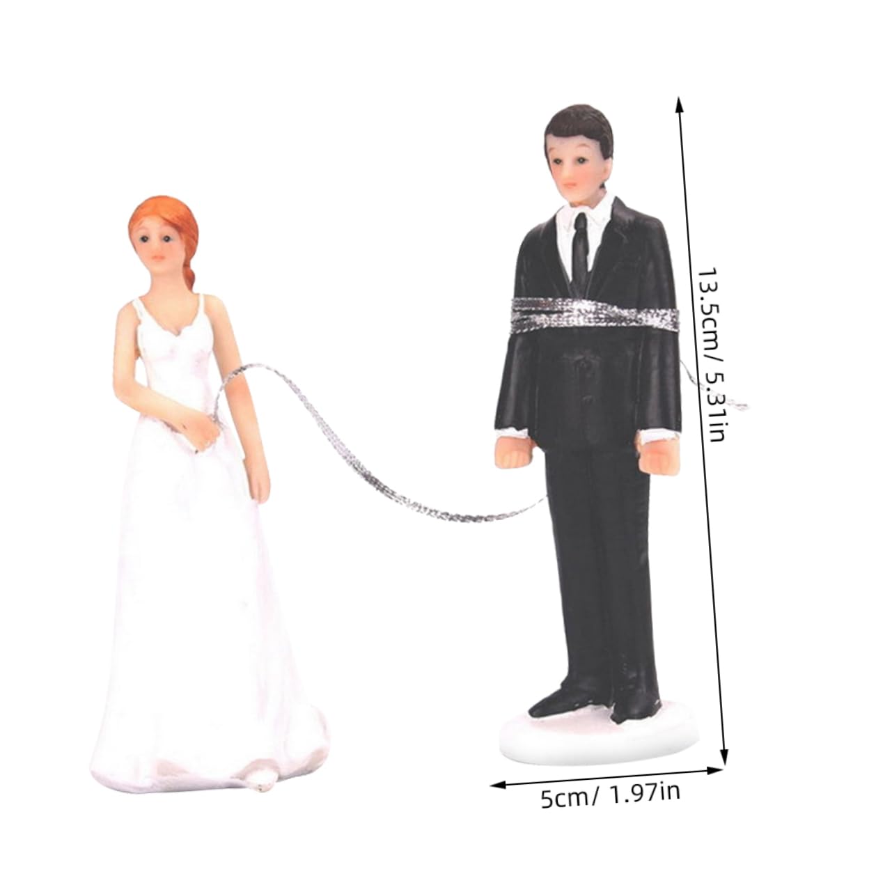 Cabilock Ensemble De 2 Décorations De Gâteau De Mariage Uniques en Résine Figurines Décoratives pour Couples Mariés Et Mariés pour Fête