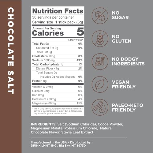 Drink Lmnt 6SEDD-T29 Lmnt Zero Sugar Hot Chocolate Or Coffee Mixer - Chocolate Salt thumb #1