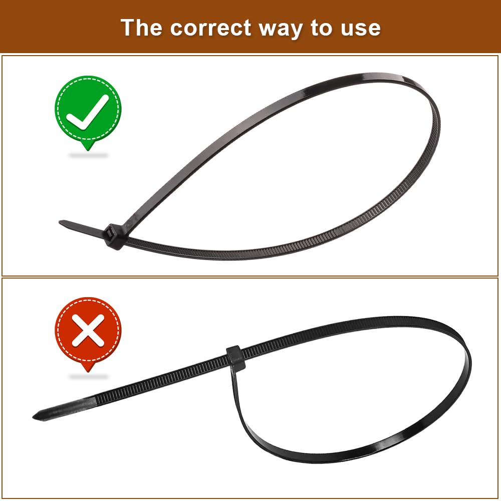 AIPERQ 100 Pezzi Fascette Per Cavi Lunghe - 350 Mm X 8 Mm - Resistenti Ai Raggi UV - Resistenza - Foto 5