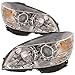PERDE Chrome Housing Halogen with Performance Lens Headlights Compatible with Mercedes-Benz C300 C350 C63 AMG From Build Date 2-9-08 To 2011 C-Class W204 Includes Left and Right Side Headlamps