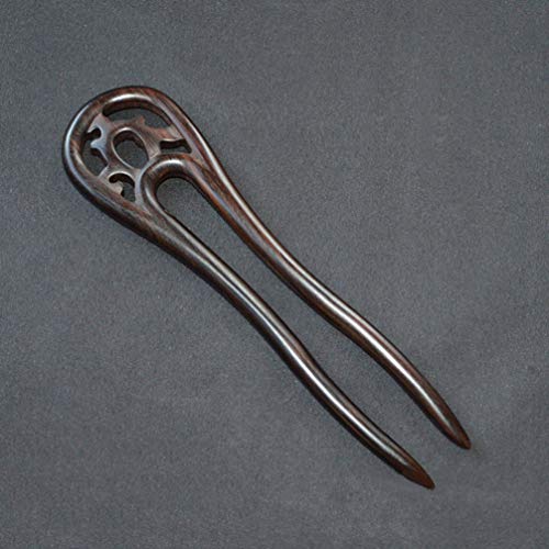 PIXNOR Pauzinhos de Cabelo de Madeira Em Forma de U Ocos Palitos de Cabelo Vintage Prendedor de Rabo