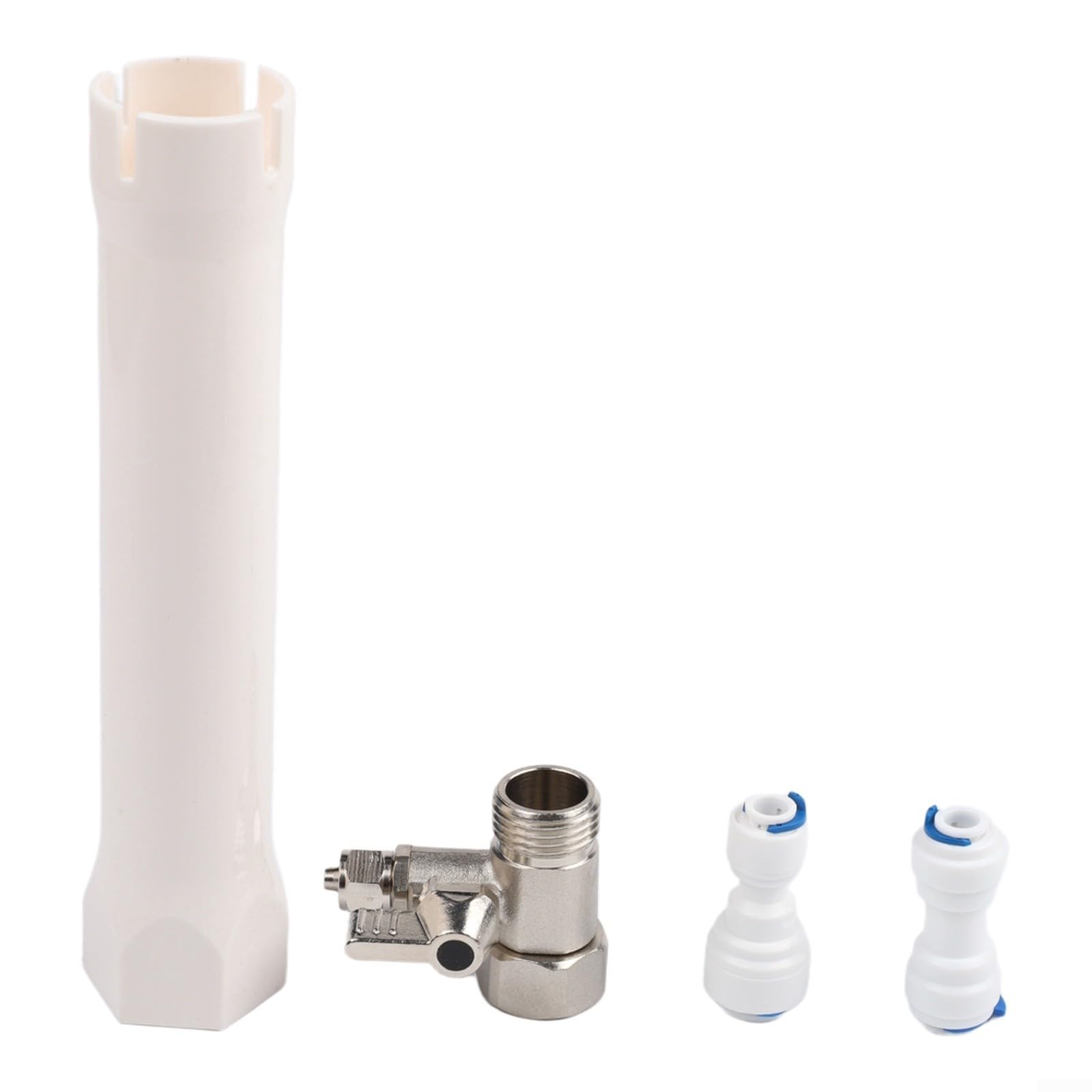 Grifo de agua potable de latón cromado para sistema de filtro eSpring, boquilla giratoria de 360°, construcción de acero inoxidable sin plomo, kit de instalación, solución de fontanería
