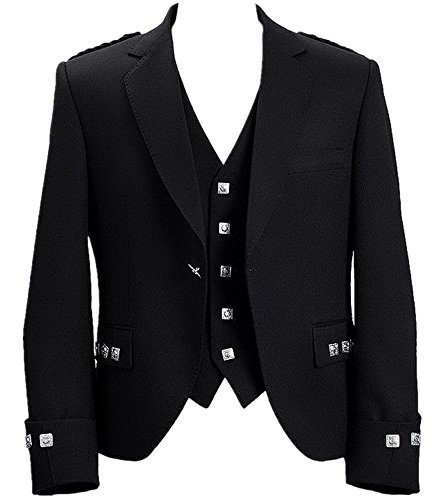 Mens Scottish Argyle Kilt Jacket with Vest