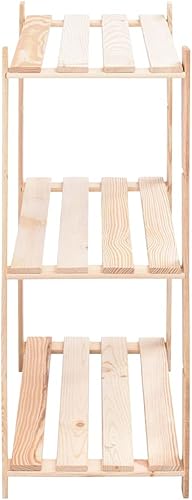 Miniatura 3 de vidaXL Estante de almacenamiento de madera maciza de pino de 3 niveles, para el hogar, taller, garaje, estante de almacenamiento de madera, unidad