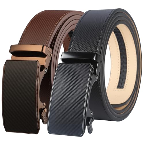 Image of Lavemi Men's Real Leather Ratchet Dress Casual Belt, Cut to Exact Fit,Elegant Gift Box