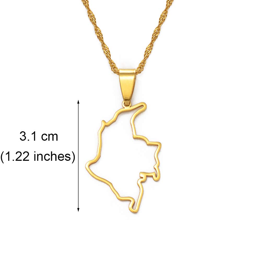 TDNEKMCA Collana Con Mappa Gabon Di Moda - Goccia Di Olio Hip Hop Lucidatura Personalità Geometria Mappe Catena Sottile Trendy Patriottico Delicato Fascino Gioielli Regali Di Compleanno,White,50Cm