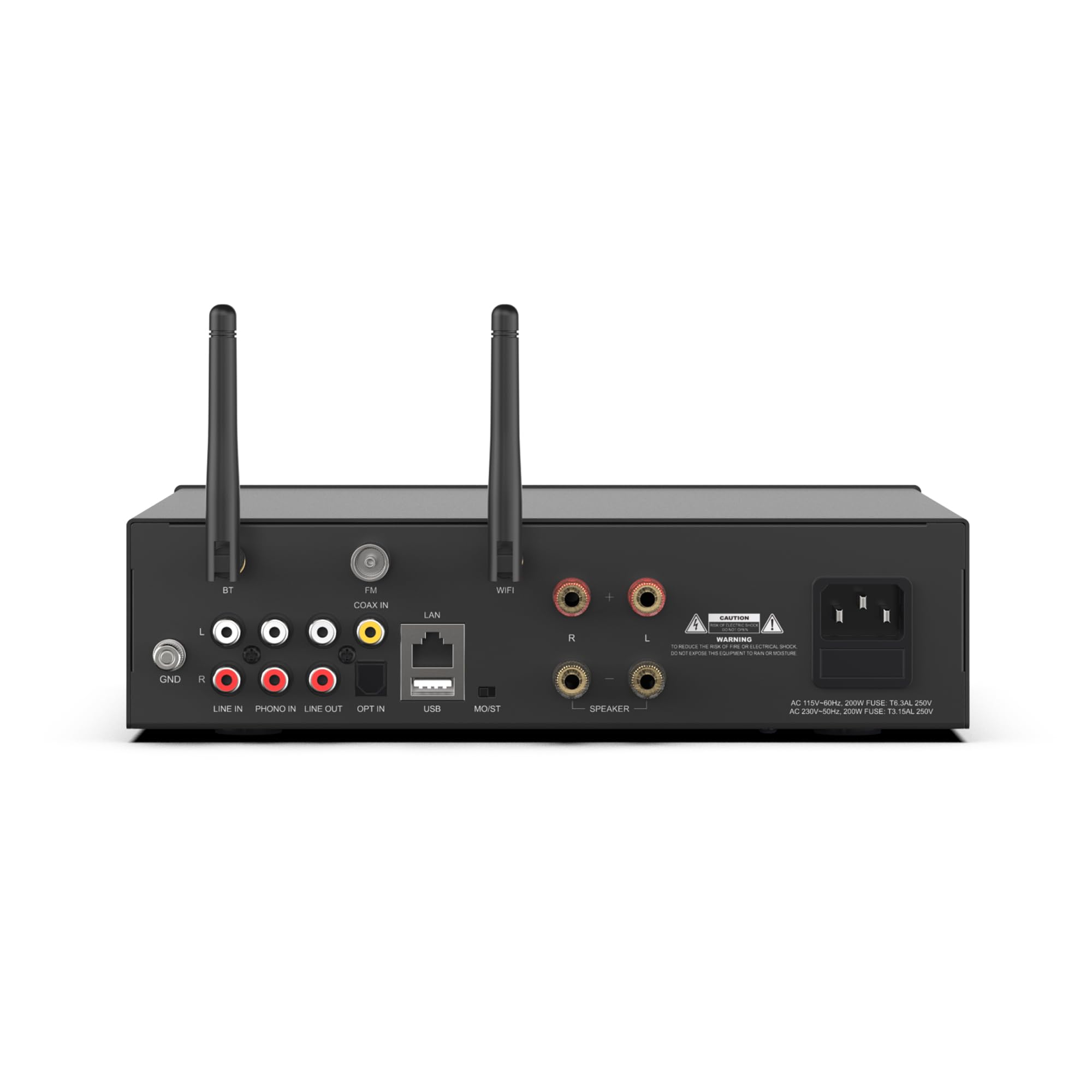 Amplificatore HiFi digitale wireless Arylic A100 con radio FM, ricevitore audio WiFi e Bluetooth da 100 W × 2, compatibile con AirPlay, Spotify Connect, ideale per KTV, home theater e trasmissioni.