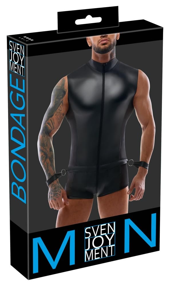 Nek Calzoncillo y tanga eróticos de cuero y látex para hombre Herren Overall&Cuffs M