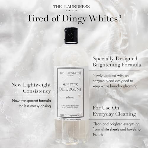 Image of The Laundress Whites Detergent, Concentrated Laundry Detergent Liquid, Whiten & Brighten Clothes, Tough on Stains, Classic Scent, 32 oz.