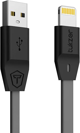 Tukzer Lightning Cable 8 Pin – Apple MFi Certified – 2.4Amp Fast Charge (Grey- 3.2 feet) (TZ-CS-103-GRY-N)