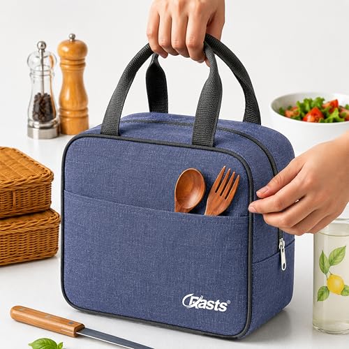 Image of Insulated Travel Lunch /Tiffin /Storage Bag for Office, College & School Picnic & Lunch Bags (Blue)