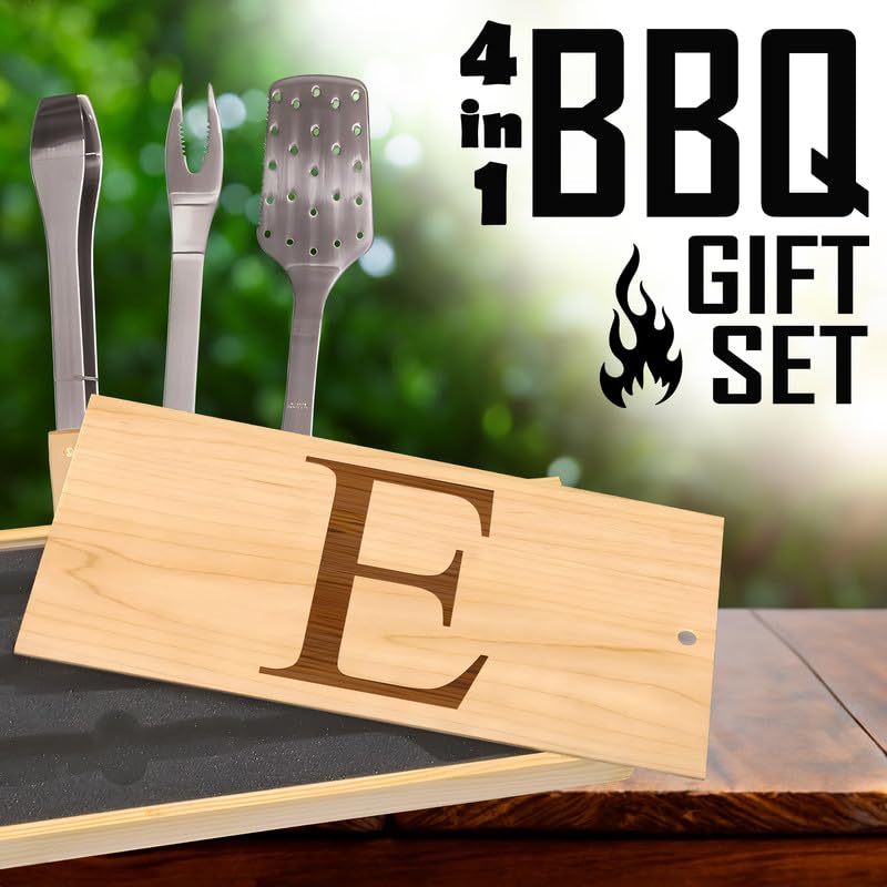 Set de herramientas para BBQ personalizadas con inicial E miniatura 6