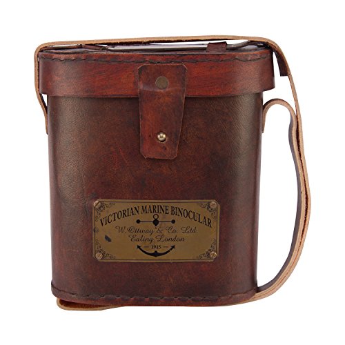 Binocular Kartique Antiguo Latón con Funda de Cuero miniatura 3