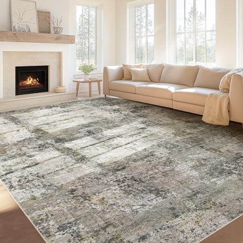 Neutral Abstract Thin Rug