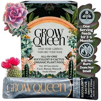 Grow Queen Complete Organic Cactus & Succulent Fertilizer - 11 Servings