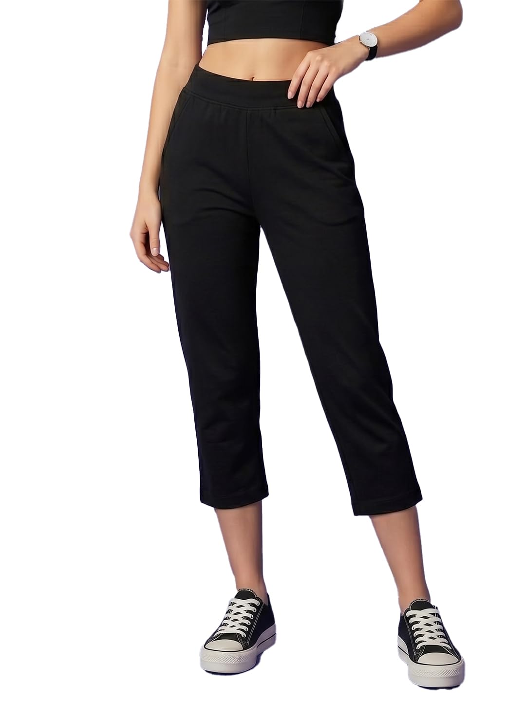 unimax Women's Everyday Comfort Capri Black-picture-14