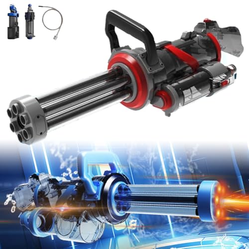 Ice Blast Rotating Gatling Electric Water Gun, Adult High Powered Water Gun with Backpack Tank, Automatic LED Shooting Light, Electric Continuous Large Capacity Water Storage