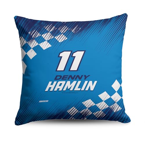Northwest NASCAR Denny Hamlin Simple Speed Double-Sided Throw Pillow 18x18 Inches, Soft Decorative Racing Accent Cushion