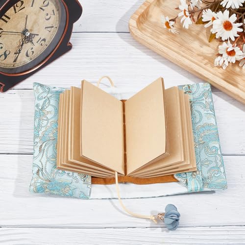 CRASPIRE Green Book Protector Flower Cloth Book Cover Adjustable Book Sleeve Soft Cloth Book Cover Retro for A6 Paperbacks Hardcover Books Classroom Students Teacher Book Lover - Image 4