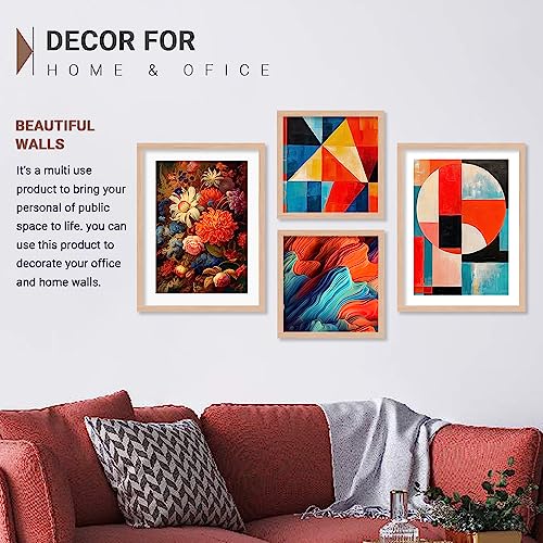 Image of kotart Aesthetic Wall Decor Paintings with Frame for Home Decoration - Painting for Living Room Bedroom Office - Framed Painting for Wall Decoration - Pack of 4 (Art 1, Small (10x13 or 10x10 inch))