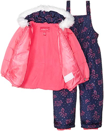 Image of LONDON FOG girls Snowsuit With Snowbib and Puffer Jacket