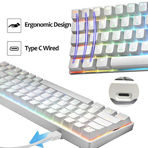 60% Mechanical Gaming Keyboard Type C Wired 68 Keys LED Backlit USB Waterproof Apex Pro illuminated Keyboard 18 Chroma RGB Lighting Backlight Anti-ghosting Keys for Gamers and Typists (Blue Switch) 60% Mechanical Gaming Keyboard Type C Wired 68 Keys LED Backlit USB Waterproof Apex Pro illuminated Keyboard 18 Chroma RGB Lighting Backlight Anti-ghosting Keys for Gamers and Typists (Blue Switch)