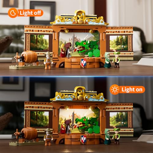 Lumibricks Medieval Troupe Carriage Lighting Building Bricks Set - Middle Ages City Town Playset Multi-Form Modular Collection Display Kit with Minifigures 1248 Pcs for Adults & Teens - image 3