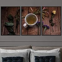 3 Piece Framed Canvas Wall Art Coffee Canvas Prints Home Artwork Decoration for Living Room,Bedroom - 16