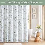 Martha Stewart Martha's Garden Shower Curtain Botanical Floral Print Cotton Shower Curtain for Bathroom, Spa Quality Modern Shower Curtains Standard Size, 72x72 Sage Green