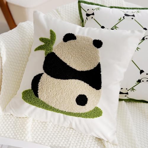 Housse de coussin panda 45x45 velours 3D pour canapé - 2