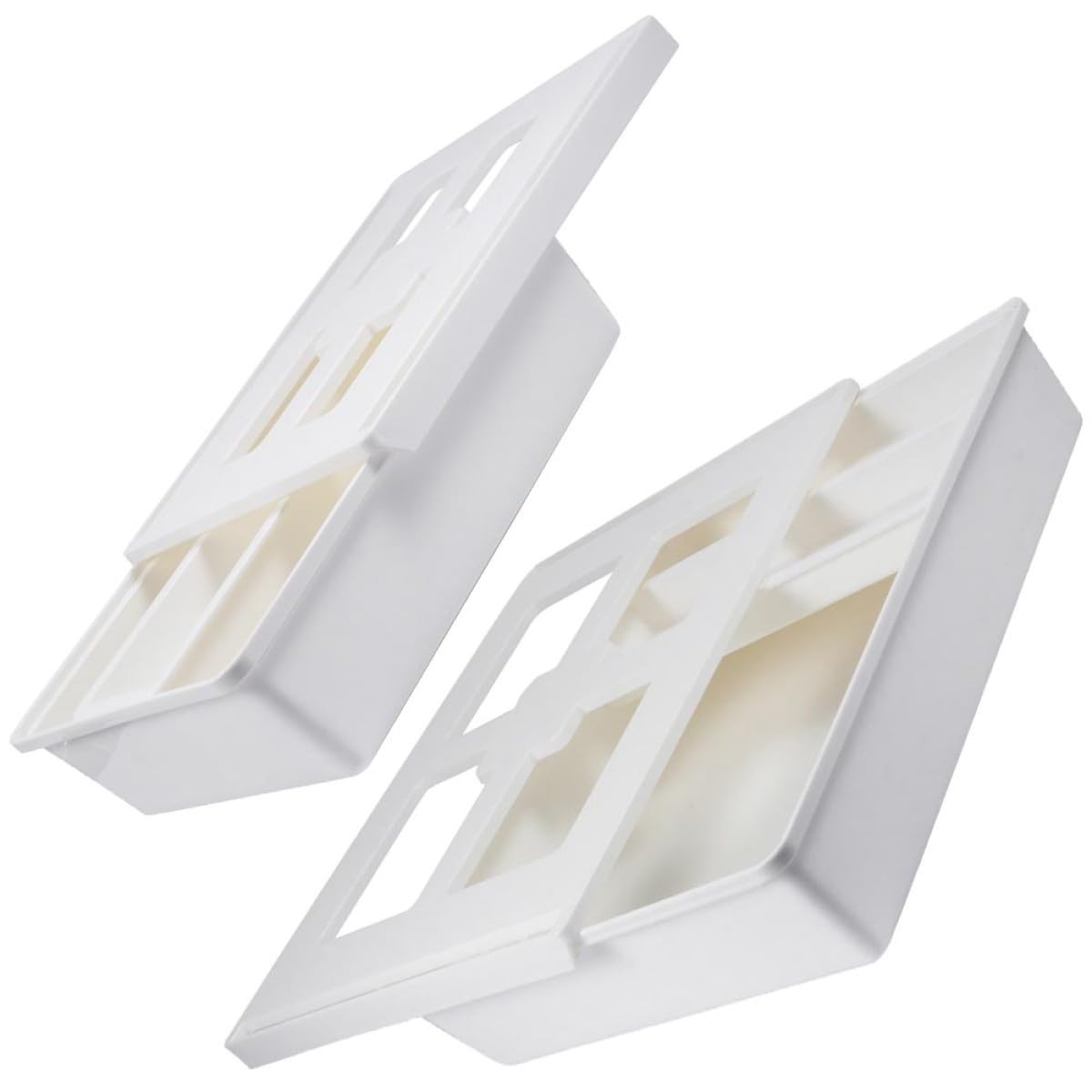 Healeved 2 Cajas Organizadoras Adhesivas para Cajón bajo Escritorio Contenedor Resistente ABS y PP Caja de Almacenamiento Oculta para Oficina Aula y Hogar Organizador Multiusos para
